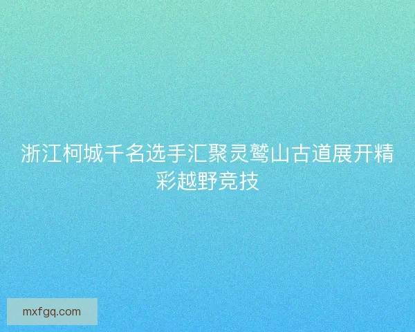 浙江柯城千名选手汇聚灵鹫山古道展开精彩越野竞技